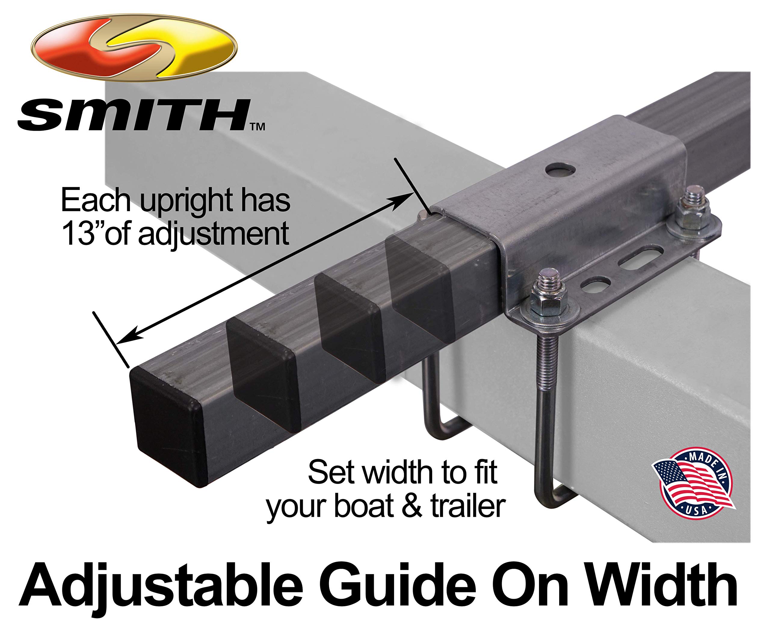 CE Smith - 27660 2-Foot Bunk Board Guide-On - Adjustable Boat Trailer with High-Grade Marine Carpet Fabric - Black
