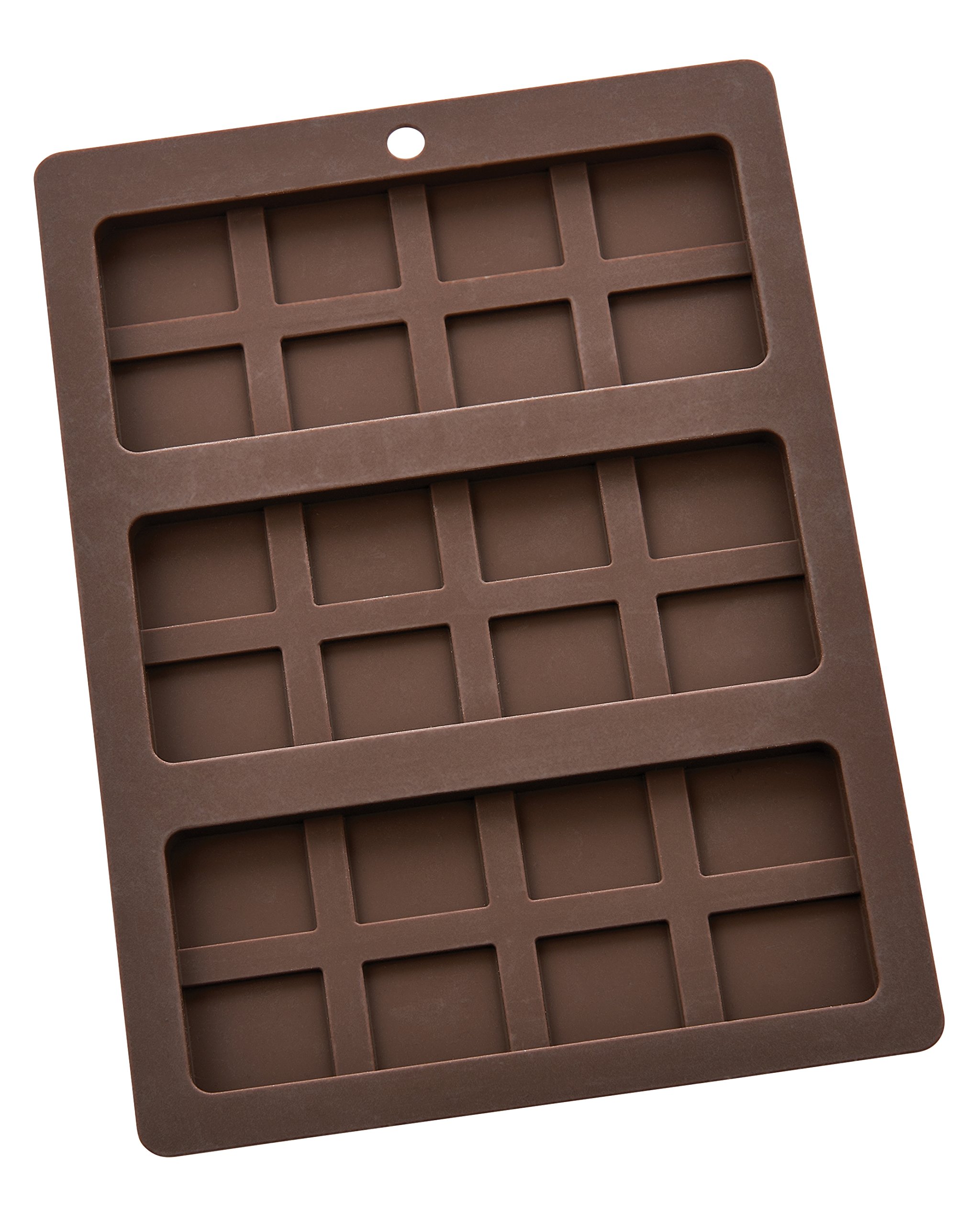 Mrs. Anderson’s Baking Triple Chocolate Bar Mold, Non-Stick European-Grade Silicone, Makes 3 Standard-Sized Chocolate Bars