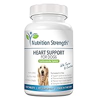Heart Support for Dogs with Taurine & Carnitine, Promote Blood Circulation, Support Cardiovascular Function, Heart Muscle Integrity & Free Radical Defenses, 120 Chewable Tablets