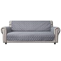 Ameritex Couch Sofa Slipcover 100% Waterproof Nonslip Quilted Furniture Protector Slipcover for Dogs, Children, Pets Sofa Slipcover Machine Washable (Light Grey, 78