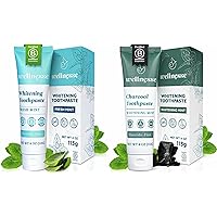 Wellnesse Whitening Toothpaste & Charcoal Toothpaste Bundle - Fresh Mint, 4oz - Fluoride Free Toothpaste for Teeth Whitening Kit - Made with Activated Charcoal and Natural Teeth Whitening Ingredients