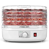 Nutrichef Food Dehydrator Machine | Dehydrates Beef Jerky, Meat, Food, Fruit, Vegetables & Dog Treats | Great For At Home Use | High-Heat Circulation for Even Dehydration | 5 Easy to Clean Trays