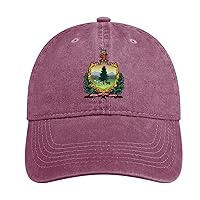 Vermont Flag Unisex Denim Hat Casual Baseball Cap Dad Hat Trucker Caps with Adjustable