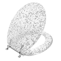 Ginsey Home Solutions Elongated Resin Toilet Seat, Silver Foil
