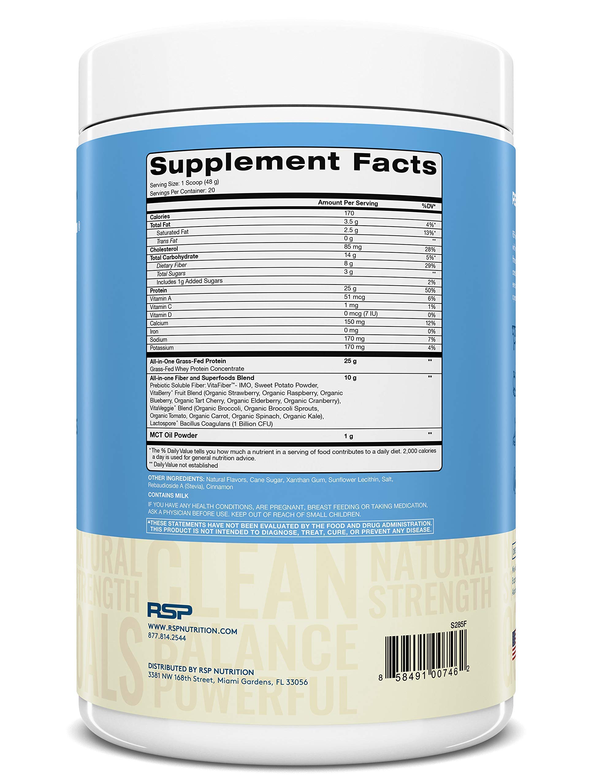 RSP NUTRITION AminoLean Pre Workout Energy (Watermelon 30 Servings) with TrueFit Protein Powder (Vanilla 2 LB)