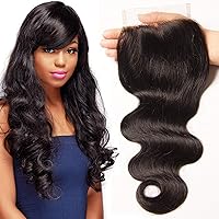 UNICE Hair Body Wave Human Hair Lace Closure Free Part Brazilian Unprocessed Virgin Hair 4x4 Closure Natural Color (18inch)