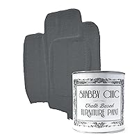 Shabby Chic Chalk Furniture Paint: Luxurious Chalk Finish Craft Paint for Home Decor, DIY, Wood Cabinets - All-in-One Paints with Rustic Matte Finish [Anthracite] (Dark Gray) - (8.5 oz Covers 32 sf)