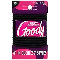 Goody WoMens Ouchless Braided Elastics, Black, 15 Count