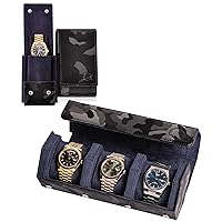 Black Camo Watch Roll and Watch Pouch Bundle