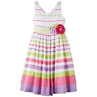 Bonnie Jean Big Girls' Purple Stripe Linen Dress