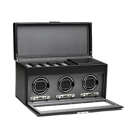 WOLF 456302 Viceroy Collection Module 2.7 Triple Watch Winder with Cover and Storage