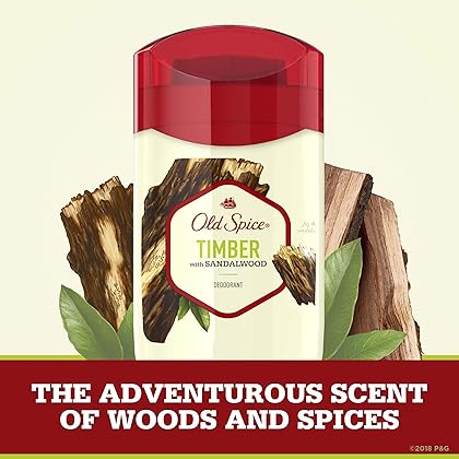 Old Spice Aluminum Free Deodorant for Men, Timber with Sandalwood Scent, 3 oz, (Pack of 3)