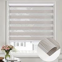 Cordless Zebra Blinds Shades with Dual Layer Roller Shades Light Control Sheer and Privacy for Windows, Insulated Blinds Thermal Window Drapes for Living Room Bedroom Kitchen Office-Autumn