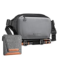 K&F Concept 2 in 1 Sling Bag 10L Shoulder Crossbody Camera DSLR Bag + Lens Filter Pouch for Filter Up to 82mm