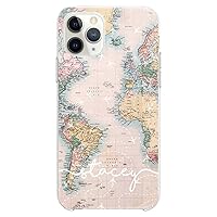 TPU Case Compatible with iPhone 15 14 13 12 11 Pro Max Plus Mini Xs Xr X 8+ 7 6 5 SE Name White Flexible Silicone Pattern Cute Cute Personalized Initials Print Map Design Clear Slim fit Flight