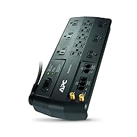 APC Surge Protector with Phone, Network Ethernet and Coaxial Protection, P11VNT3, 3020 Joules, 11 Outlet Surge Protector Power Strip Black