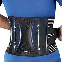 KKM Back Brace for Lower Back Pain Relief - Herniated Disc, Sciatica, Scoliosis, Breathable Back Support Belt, Lower Back Brace with Removable Lumbar Pad for Men & Women, L