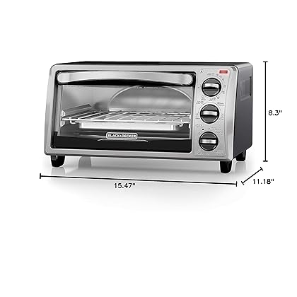 BLACK+DECKER 4-Slice EvenToast Toaster Oven, Bake, Broil, Toast, Keep Warm