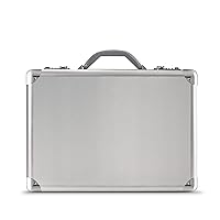 Fifth Avenue 17.3 Inch Aluminum Laptop Attaché Briefcase, Hard-sided with Combination Locks, Silver