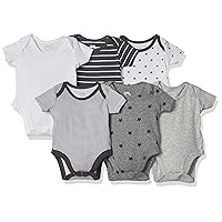 Amazon Essentials Unisex Babies' Short-Sleeve Bodysuits, Multipacks