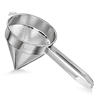 New Star Foodservice 34233 18/8 Stainless Steel China Cap Strainer, 8-Inch, Coarse Mesh
