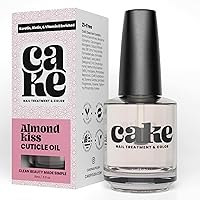 CAKE Almond Kiss Cuticle Oil - Fortified Cuticle & Nail Treatment with Biotin, Keratin, Vitamin E, and Aromatic Almond for Full Salon Spa Experience, 05 fl oz Treatment & Color