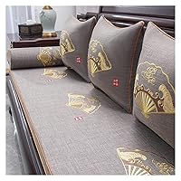 Chinese Sofa Cushion Cover Four Seasons Universal Arhat Bed is Not Easy to Slide Sofa Furniture Cushion (Color : D, Size : 60 * 150 * 5cm)