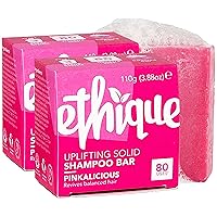 Ethique Pinkalicious Uplifting Solid Shampoo Bar for Balanced Hair - Plastic-Free, Vegan, Cruelty-Free, Eco-Friendly, 3.88 oz (Pack of 2)