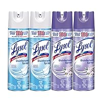 Lysol 2x19oz Crisp Linen + 2x19oz Early Morning Breeze Disinfectant Spray Bundle