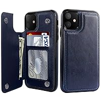 LETO iPhone 12 Case,iPhone 12 Pro Case,Luxury Flip Folio Leather Wallet Case Cover with with Card Slots and Kickstand for Girls Women,Protective Phone Case for iPhone 12/12 Pro 6.1