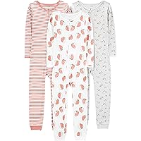 Simple Joys by Carter's Girls' 3-Pack Snug Fit Footless Cotton Pajamas
