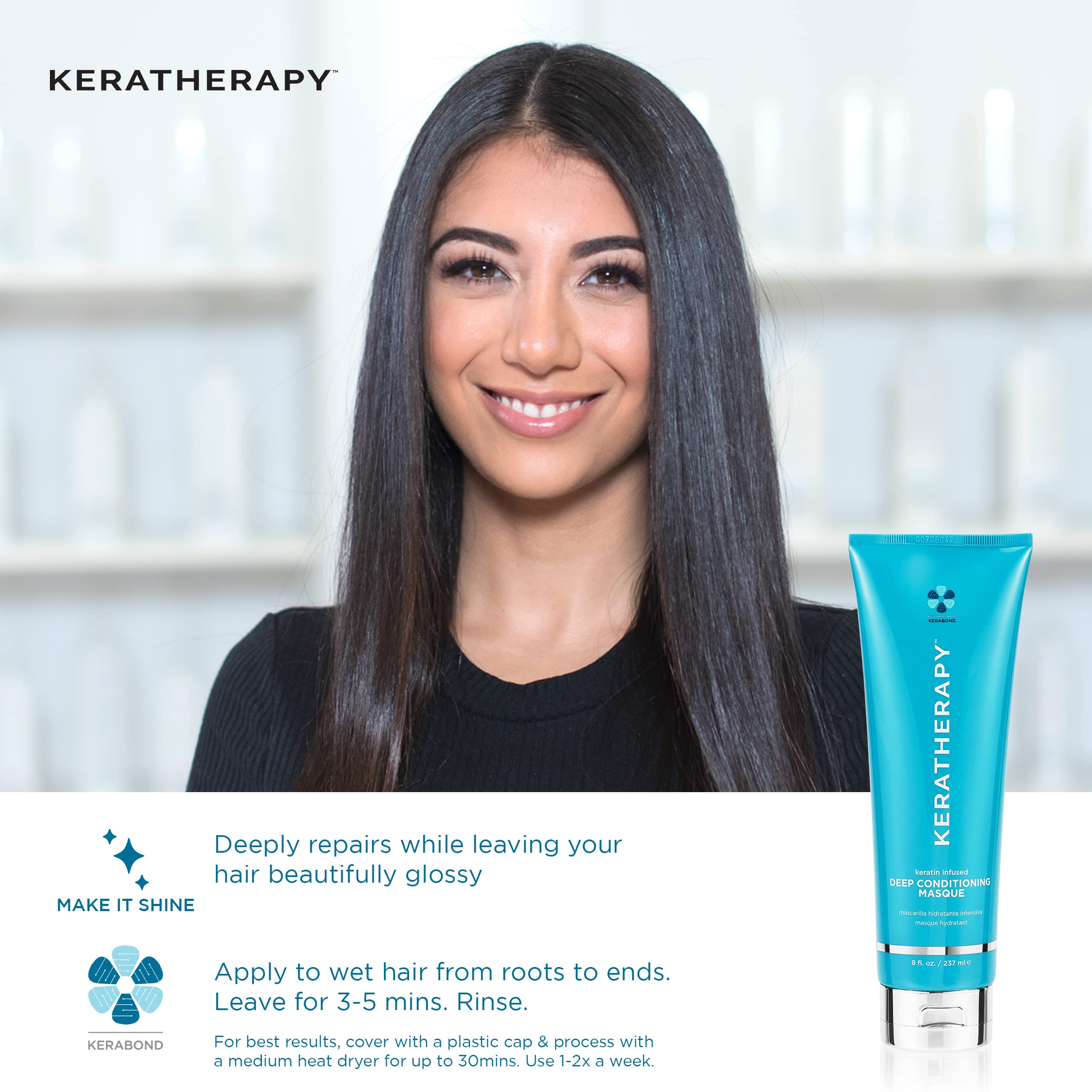 Keratherapy Keratin Infused Moisture Leave In Conditioner Spray, 8.5 fl. oz., 251 ml - Hydrating Leave in Conditioner Spray with Jojoba Oil, Panthenol, Arginine Amino Acid & Wheat Oil for Damaged Hair