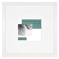 MCS Studio Gallery Frame, White Woodgrain, 16 x 16 in matted to 8 x 8 in , Single