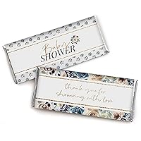 Chocolate Bar Wrapper Labels For Baby Shower Floral, Girl Theme Chocolate Bar Wrapper Labels- Pack of 30 PCS (No Candy)