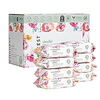 The Honest Company Clean Conscious Unscented Wipes | Over 99% Water, Compostable, Plant-Based, Baby Wipes | Hypoallergenic for Sensitive Skin, EWG Verified | Rose Blossom, 576 Count
