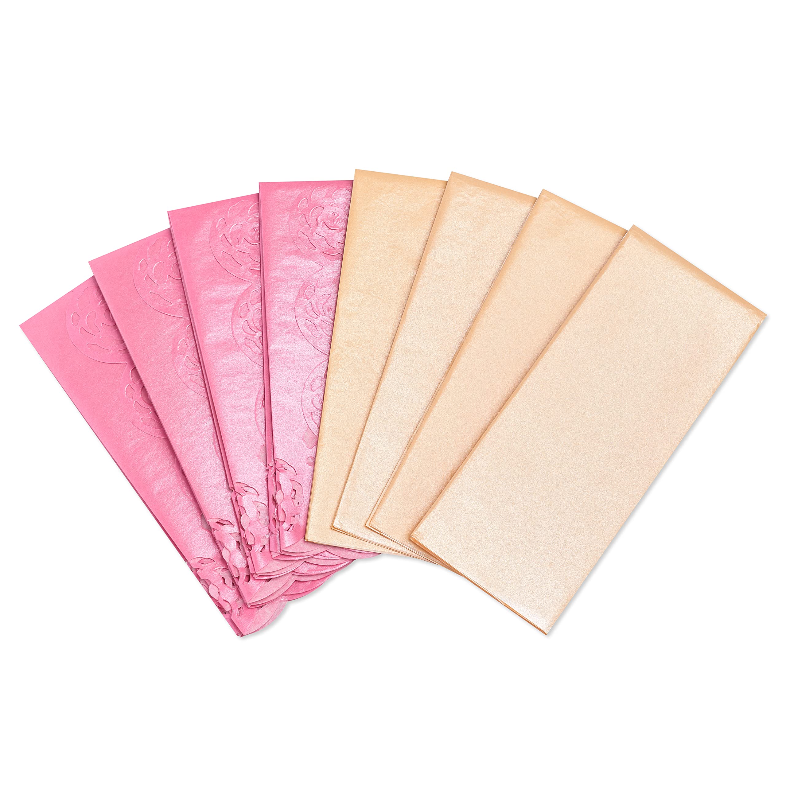 Papyrus 8 Sheet Tissue Paper (Pink and Peach with Rose Edges) for Gifts, Decorations, Crafts, DIY and More