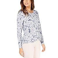 Style & Co. Petite Printed Twist Front Top