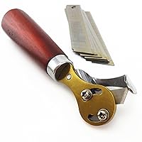 Leather Craft Hemming Edge Strip Finish Making Curved Lines Trimming Cut Knife Tool Replaceable Blade Multi Functional Angle Adjustable Cutting Leather Knife