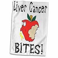 3dRose Funny Awareness Support Cause Liver Cancer Mean Apple - Towels (twl-120555-1)