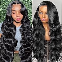 30 Inch 13X6 Lace Front Wigs Human Hair Body Wave HD Transparent 200% Density Glueless Wigs Human Hair Pre Plucked Lace Frontal Wigs Human Hair for Women With Baby Hair