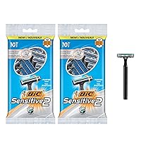 Sensitive 2 Men's Disposable Razor, Two Blade, Pack of 20 Razors, For a Soothing and Comfortable Shave