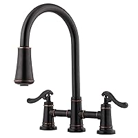 Pfister LG531YPY Ashfield 2-Handle Pull-Down Kitchen Faucet in Tuscan Bronze, 1.8 gpm
