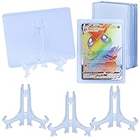 25 Toploader and 10 Stand Bundle, Designed for Perfect Trading Card Display and Protection Including Sports Cards, MTG, Yugioh, Pokemon and Other Standard Sized Cards.