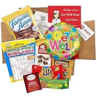 Gifts Fulfilled Get Well Care Package for Men, Women, Students, Military, Friends and Family has Food and Diversions for After Surgery, Recovery, Illness, Thinking of You