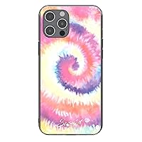Scarlet Pink Tie Dye iPhone 12 Mini Case with Slim Sleek Stylish Protective Design and Shiny Gold Accents Wireless Charging Compatible Phone Cover Designed for iPhone12mini (5.4 Inch) (Pink Tie Dye)