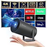 Mini Projector with Android TV 11.0, Support 1080P Smart Portable Projector with 5G WiFi and Bluetooth, 10000 Lumen，Auto Keystone Correction, Premium 360 Sound, 40