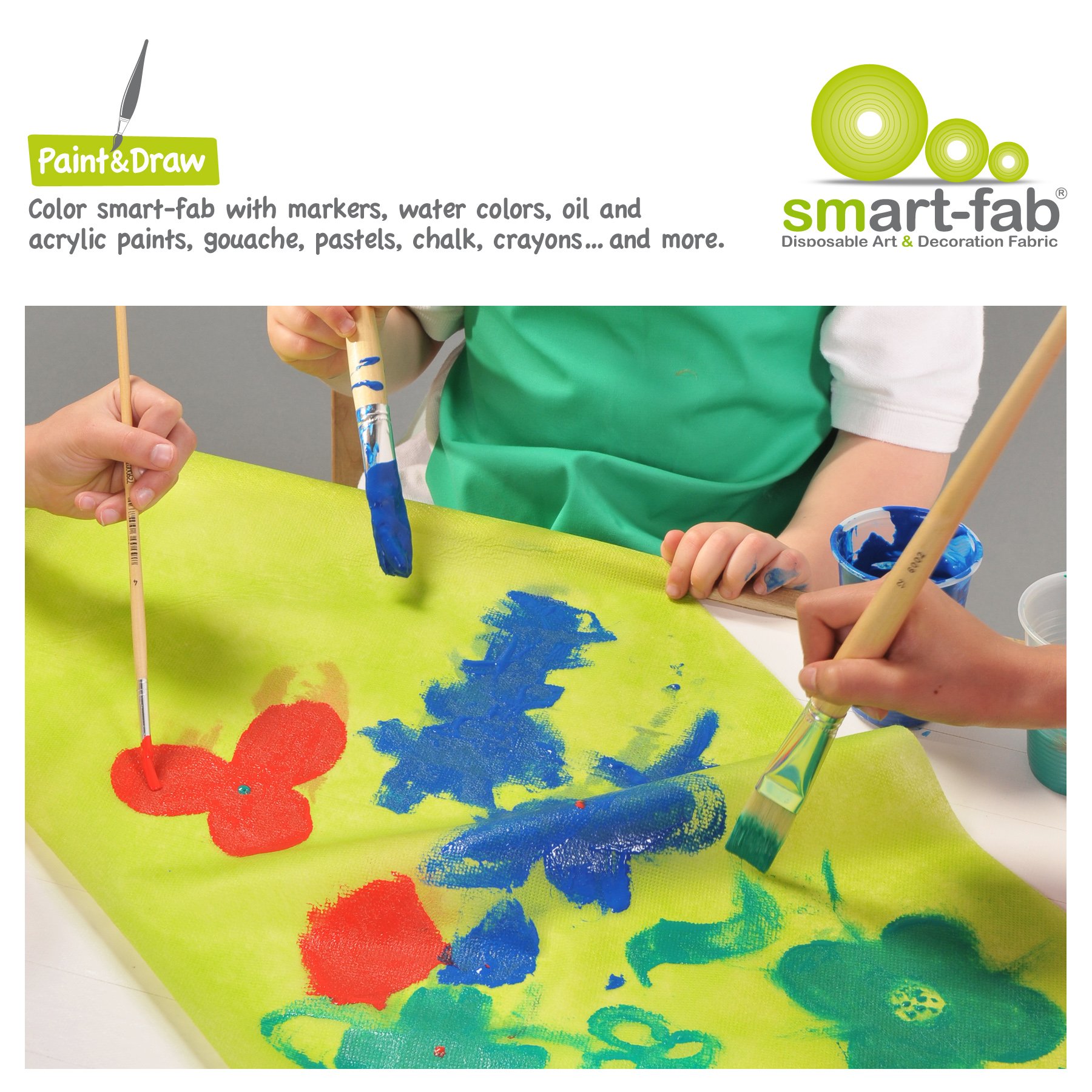 Smart-Fab Disposable Fabric, 12 x 18 Sheets, Assorted, 270/Pack, Perfect for Schools, Classrooms, Crafts, Art, Bulletin Boards, Sew, Draw, Paint it, Unique Non Woven Material (SFB238121827099)