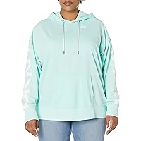 DKNY Women's Plus Fit Relaxed Crackle Logo Top