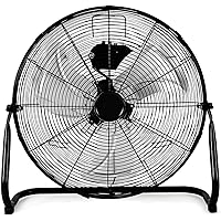 20 Inch 3-Speed High Velocity Heavy Duty Metal Industrial Floor Fans Oscillating Quiet for Home, Commercial, Residential, and Greenhouse Use, Outdoor/Indoor, Black