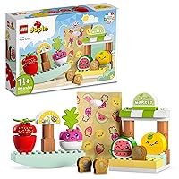 DUPLO My First Organic Market 10983, Fruit and Vegetables Toy Food Set, Learn Numbers, Stacking Educational Toys for Toddlers 18 Months - 3 Years Old